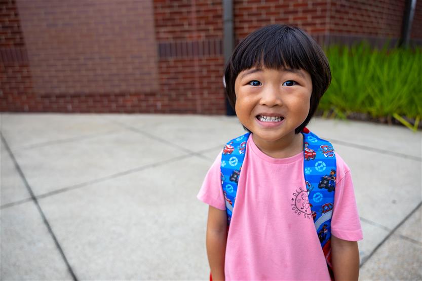 Kindergarten students start their school year
